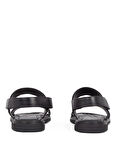 Tommy Hilfiger Deri Siyah Erkek Sandalet PREMIUM HILFIGER STRAPPY LH SAND