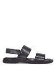 Tommy Hilfiger Deri Siyah Erkek Sandalet PREMIUM HILFIGER STRAPPY LH SAND