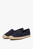 Kadın Th Bayrak Nakışlık Canvas Espadrille Loafer Ayakkabı - Lacivert | 36