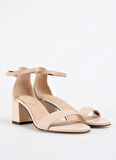 Tommy Hilfiger Deri Bej Kadın Topuklu Sandalet FW0FW08673
