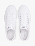 Tommy  Hilfiger Erkek Beyaz Logolu Sneaker