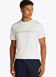 Tommy Jeans Bisiklet Yaka Ekru Erkek T-Shirt DM0DM20779YBL TJM SLIM ENTRY GRA