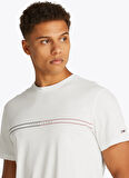 Tommy Jeans Bisiklet Yaka Ekru Erkek T-Shirt DM0DM20779YBL TJM SLIM ENTRY GRA