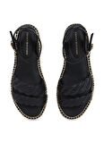 Tommy Hilfiger Deri Siyah Kadın Sandalet FW0FW08496