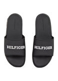 Tommy Hilfiger Siyah Erkek Plaj Terliği DUAL DENSITY HILFIGER POOL SLIDE