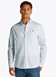 Tommy Jeans Regular Fit Mavi Düz Erkek Gömlek DM0DM20875C3Q TJM REG LINEN BLEND