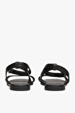 Kadın Th Ankle Strap Deri Sandalet - Siyah | 39