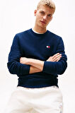 Erkek Reg Badge Bisiklet Yaka Sweatshirt - Lacivert | L