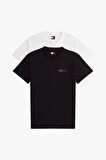 Erkek Tjm Slim 2'li Paket T-Shirt - Ekru/Siyah | XL