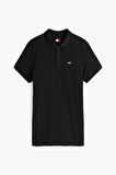 Tommy Hilfiger Erkek  Siyah Slim Fit  Polo T-Shirt