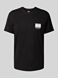 Tommy Hilfiger Erkek  Siyah Logolu T-Shirt