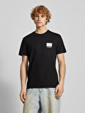 Tommy Hilfiger Erkek  Siyah Logolu T-Shirt