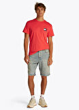 Tommy Jeans Bisiklet Yaka Turuncu Erkek T-Shirt DM0DM20740SN6 TJM SLIM ESSNT FLG