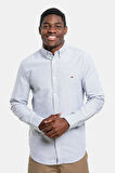 Erkek Tjm Slim Stripe Oxford Gömlek - Lacivert | L