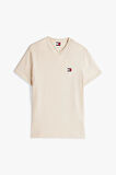 Tommy Hilfiger Erkek  Logolu Bej T-Shirt