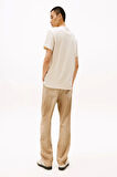 Tommy Hilfiger Erkek  Logolu Bej T-Shirt