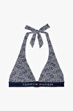 Kadın Th Baskılı Halter Bikini Üst - Lacivert | XS