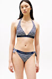 Kadın Th Baskılı Halter Bikini Üst - Lacivert | L