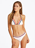 Beyaz Kadın Regular Fit Üçgen Kesim Bikini Üst UW0UW05810YBR