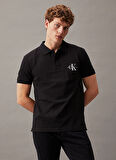 Calvin Klein Jeans Nakışlı Siyah Erkek Polo T-Shirt J30J325664BEH MONOLOGO POLO