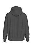 Kadın WASHED MONOLOGO REGULAR HOODIE Sweatshirt-Gri | S