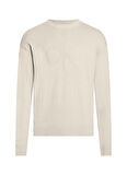 Calvin Klein Jeans Bisiklet Yaka Normal Düz Krem Erkek Kazak J30J326453PD7 CK INTARSIA MIX STITC