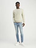 CALVIN KLEIN CK INTARSIA MIX STITCH SWEATER Kazak