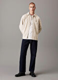 Calvin Klein Jeans Regular Fit Taş Düz Erkek Gömlek J30J326678PD7 CORDUROY OVERSHIRT