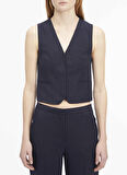 Calvin Klein Lacivert Kadın Yelek PINSTRIPE WAISTCOAT