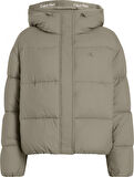 CALVIN KLEIN LOGO SHORT HOODED PUFFER Mont