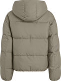 CALVIN KLEIN LOGO SHORT HOODED PUFFER Mont
