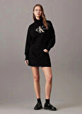 Calvin Klein Jeans Bisiklet Yaka Siyah Erkek Sweatshırt J30J326144BEH CHENILLE MONOLOGO CRE
