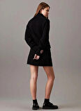 Calvin Klein Jeans Bisiklet Yaka Siyah Erkek Sweatshırt J30J326144BEH CHENILLE MONOLOGO CRE