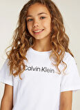 Calvin Klein Baskılı Beyaz Erkek Çocuk T-Shirt IU0IU00682YAF