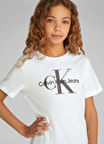 Calvin Klein Baskılı Beyaz Erkek Çocuk T-Shirt IU0IU00676YAF