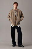 Erkek LS Dolgulu Nylon Bomber Ceket - Gri | XS