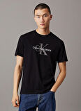 Calvin Klein Jeans Bisiklet Yaka Baskılı Siyah Erkek T-Shirt 00040EM286UB1 SS HERO MONOGRAM TEE