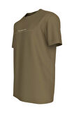 Erkek CK Minimal Logo T-Shirt - Zeytin Yeşili  | M