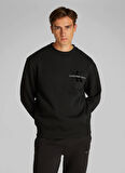 Calvin Klein Jeans Siyah Erkek Sweatshırt J30J327105BEH BRISTLE MONOLOGO CRW