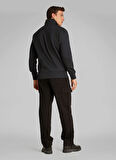 Calvin Klein Jeans Fermuarlı Yaka Siyah Erkek Sweatshırt J30J326778BEH LOGO TAPE ZIP THROUGH