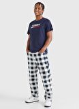 Tommy Jeans Bisiklet Yaka Baskılı Mavi Erkek T-Shirt DM0DM15379-C87_TJM CORP LOGO TEE