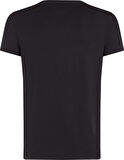Erkek Göğüste Küçük Marka Bayrak Logolu Kaşmir ve Organik Pamuklu V Yakalı Kollarda Marka Bayrak Logolu Siyah T-Shirt MW0MW27540-BDS
