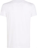 Erkek Göğüste Küçük Marka Bayrak Logolu Kaşmir ve Organik Pamuklu V Yakalı Kollarda Marka Bayrak Logolu Beyaz T-Shirt MW0MW27540-YBR