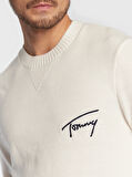 tommy hilfiger Signature Kazak DM0DM15062 Beyaz Rahat Kalıp