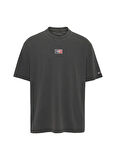 Tommy Jeans Bisiklet Yaka Düz Siyah Erkek T-Shirt DM0DM16314BDS_TJM SKATE TEE