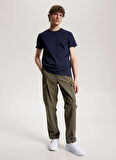 Tommy Hilfiger Bisiklet Yaka Mavi Erkek T-Shirt MW0MW33202DW5