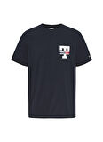Tommy Jeans Bisiklet Yaka Düz Mavi Erkek T-Shirt DM0DM16845DW5