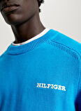 Tommy Hilfiger Bisiklet Yaka Slim Fit Mavi Erkek Kazak MW0MW33134CZU