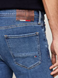 Erkek Marka Logolu Slim Fit Şık Görünüşlü Klasik 5 Cepli  Günlük Kullanıma Uygun Açık Mavi Denim Jeans MW0MW33963-1A9