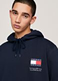 Tommy Jeans Kapüşon Yaka Lacivert Erkek Sweatshırt DM0DM18418C1G